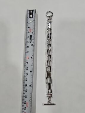 Dankadi 925 Sterling Silver Heavy Toggle Link Bracelet 35g